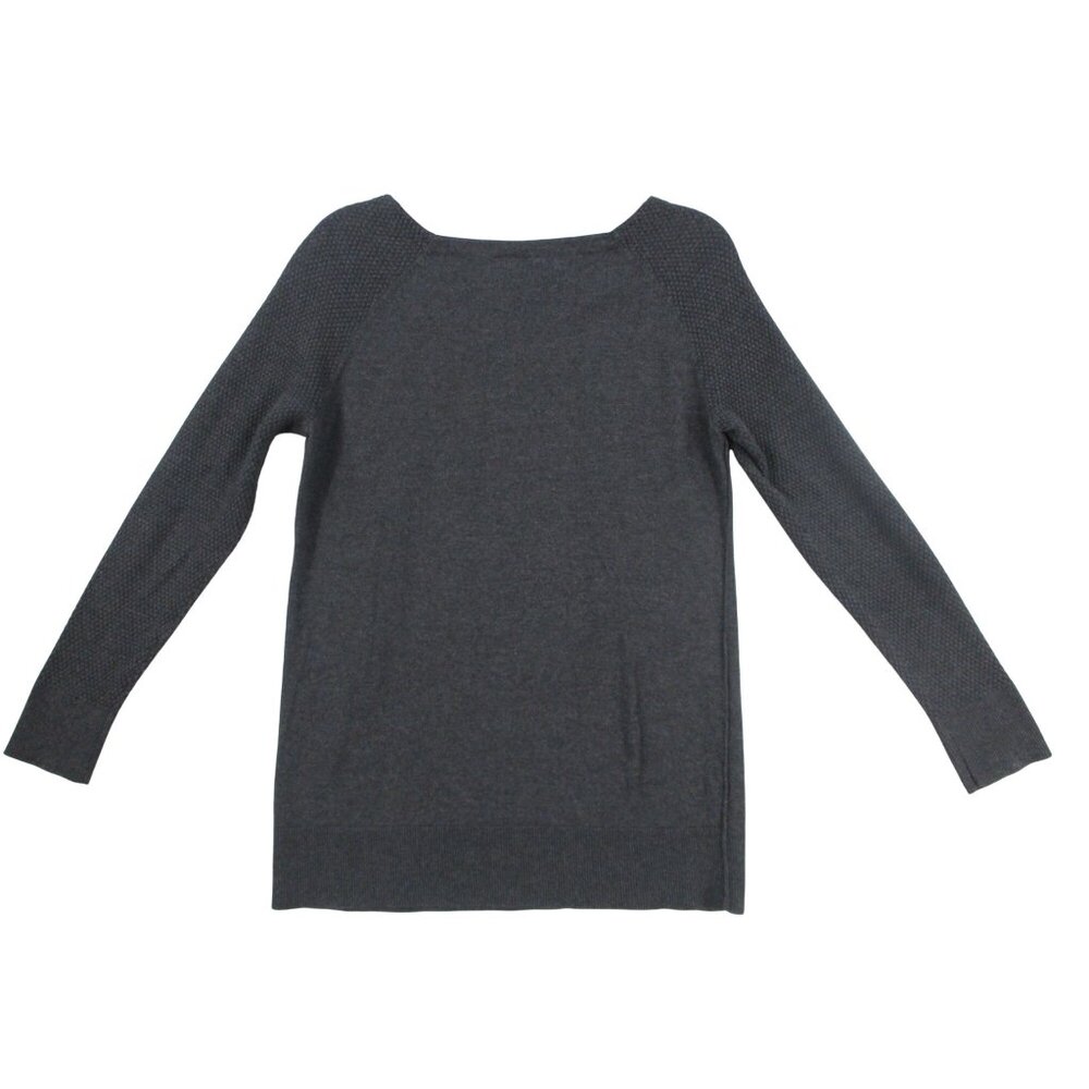 Gray Loft Textured Long Sleeve Sweater Top / Soft Knit Pullover Size - M‎